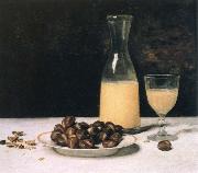 Albert Anker still life with wine and chestnuts Spain oil painting reproduction